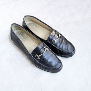 Vintage Gucci Horsebit Loafers Black Men 9.5 43 D Leather